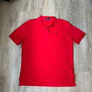 Polo Ralph Lauren red pima soft touch polo shirt size large short sleeve